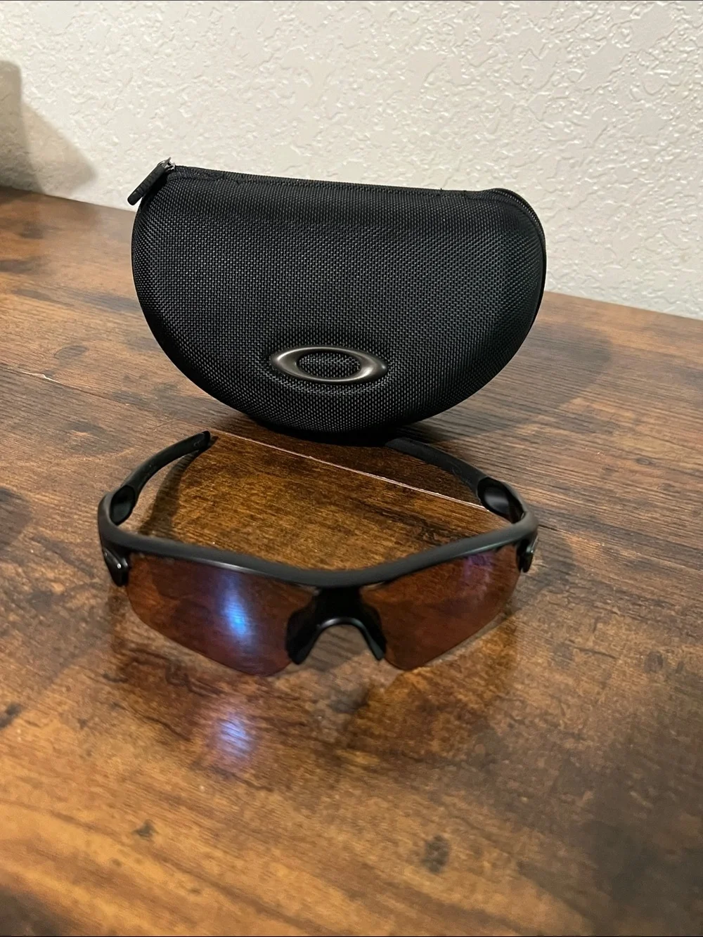 Oakley Radar Black Frame Sunglasses with Brown Lenses
